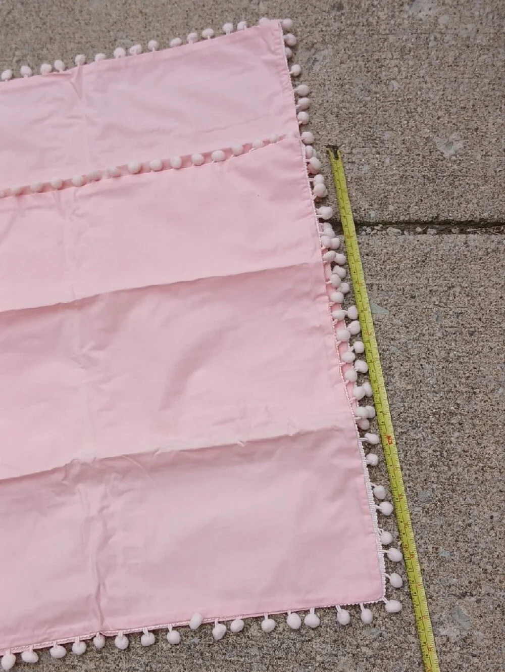 Set of 2 Pink Pom Pom Pillowcases & Handmade Decorative Banner